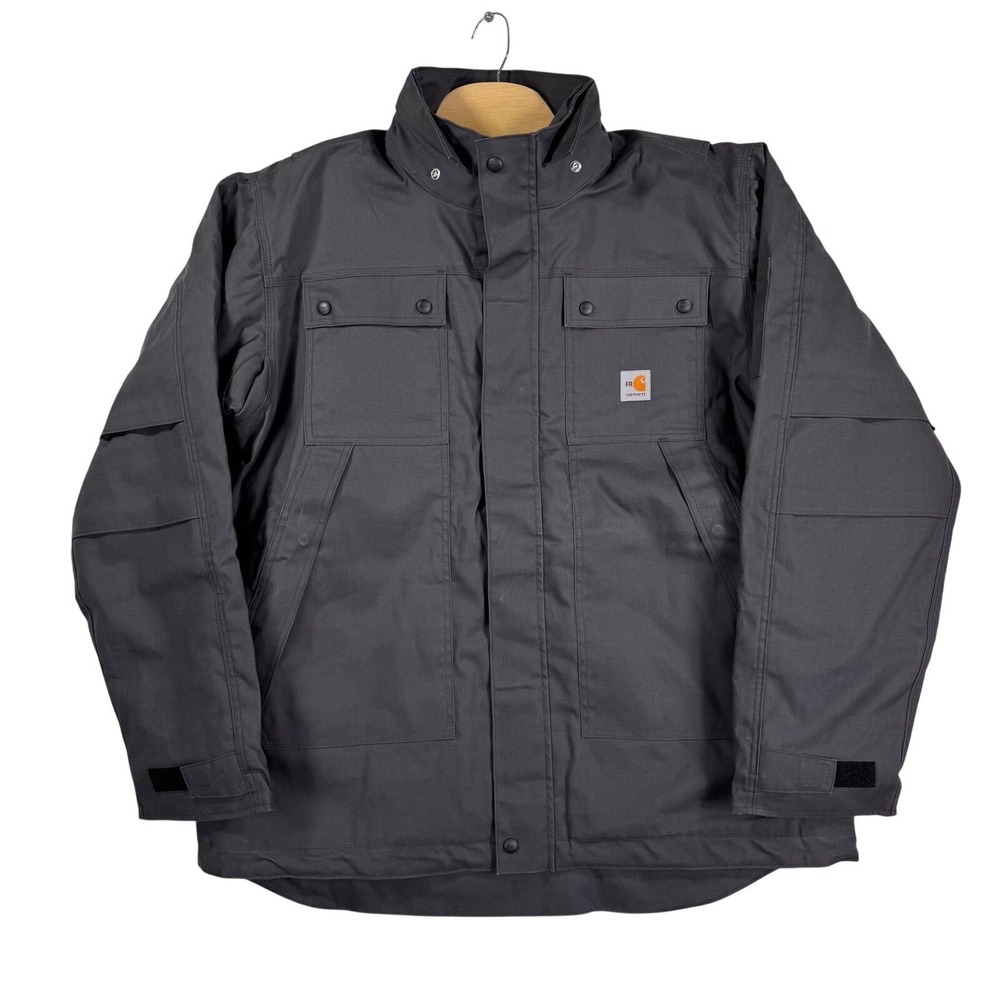 Carhartt FR Jacket Mens XL Tall Grey Flame Resistant Full Swing Heavy Duty
